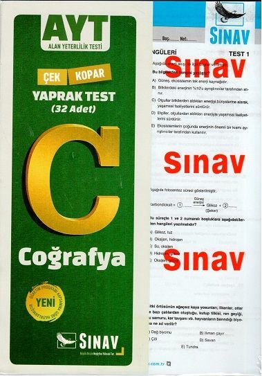 Sınav Yayınları AYT Coğrafya Yaprak Test