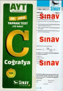 Sınav Yayınları AYT Coğrafya Yaprak Test