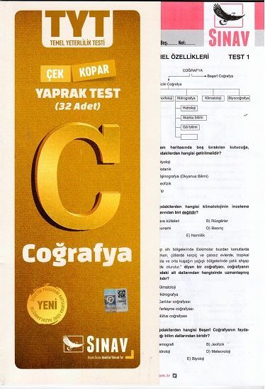 Sınav Yayınları TYT Coğrafya Çek Kopart Yaprak Test