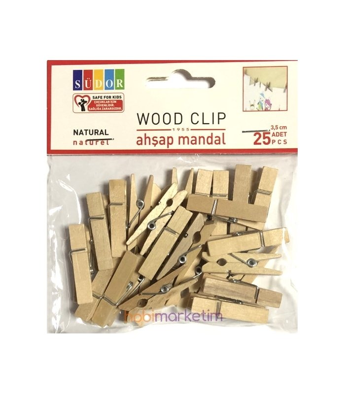 Südor Ahşap Mandal Büyük 3,5 Cm 20 Li Naturel