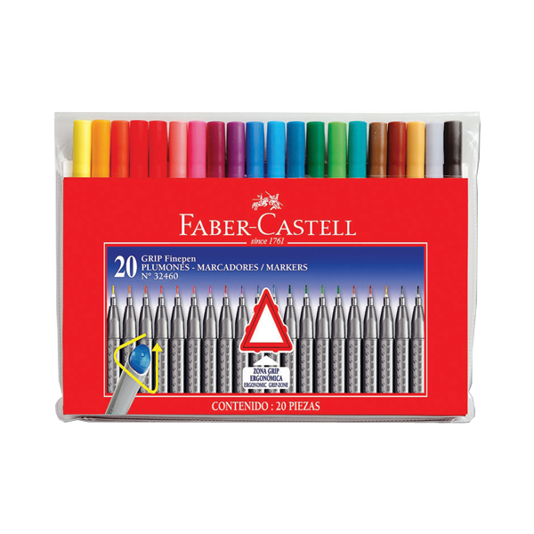 Faber Castell Grip Finepen Keçe Uçlu Kalem 0.4mm 20'li