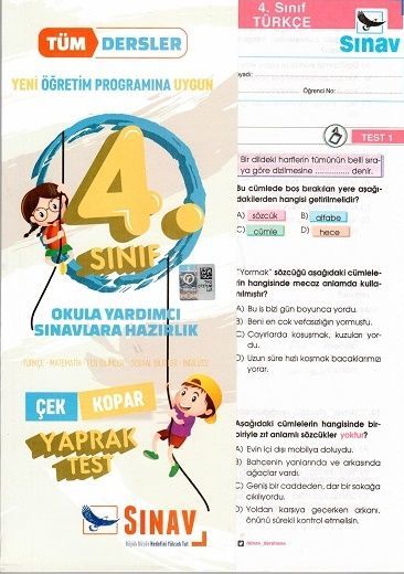 Sınav Yayınları 4. Sınıf Tüm Dersler Yaprak Test