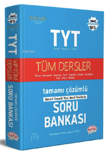 Editör Yayınları YKS TYT TÜM DERSLER SORU BANKASI ÇÖZ.MAVİ KAMPANYA