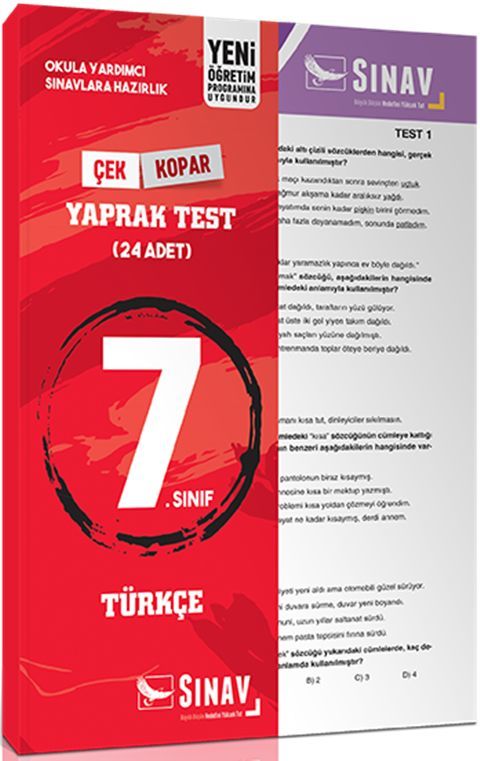 Sınav Yayınları 7. Sınıf Türkçe Yaprak Test