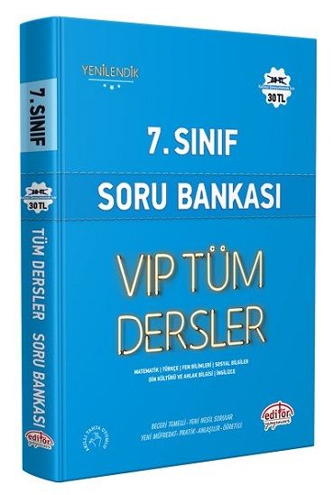 Editör Yayınları 7.SINIF TÜM DERSLER SORU BANKASI MAVİ KİTAP