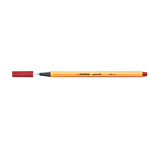 Stabilo Keçe Uçlu İnce Kalem 88 Point 0.4 mm Koyu Kırmızı