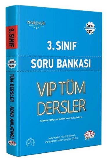 Editör Yayınları 3.SINIF TÜM DERSLER SORU BANKASI MAVİ KİTAP