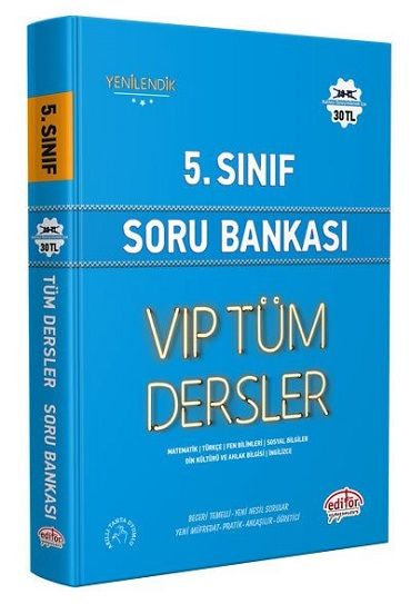 Editör Yayınları 5.SINIF TÜM DERSLER SORU BANKASI MAVİ KİTAP