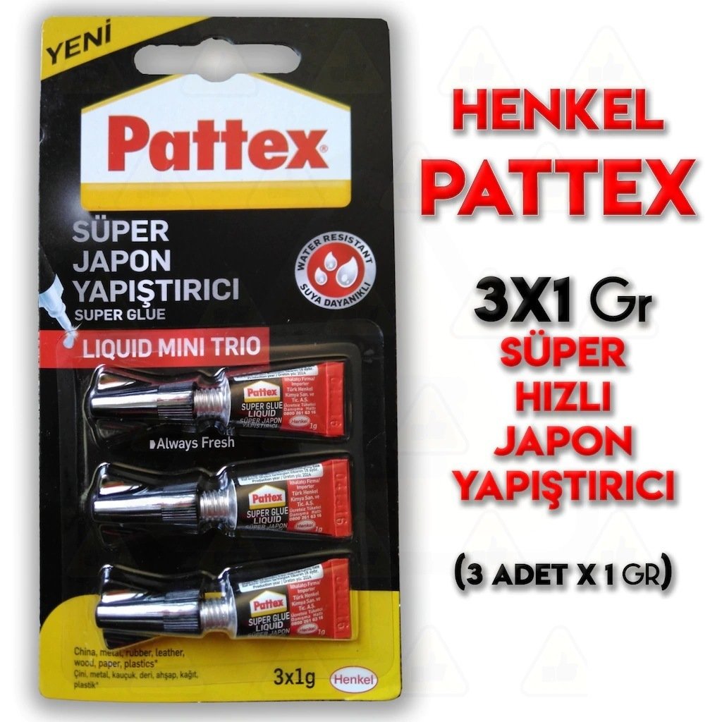 Pattex 3x1 gr Süper Hızlı Japon Yapıştırıcı Mini Trio 3'lü