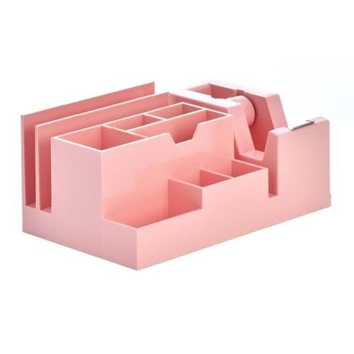 Ops Masa Seti Kalemlik Bant Makinalı Plastik Pastel Pembe