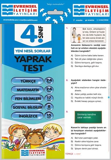 Evrensel İletişim 4.SINIF TÜM DERSLER YAPRAK TEST