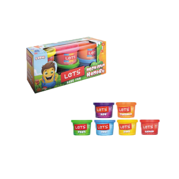 Lets Oyun Hamuru Fosforlu 600 GR 6 Renk
