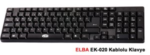 Elba EK-020 Usb Siyah Türkçe Kablolu Standart F Klavye