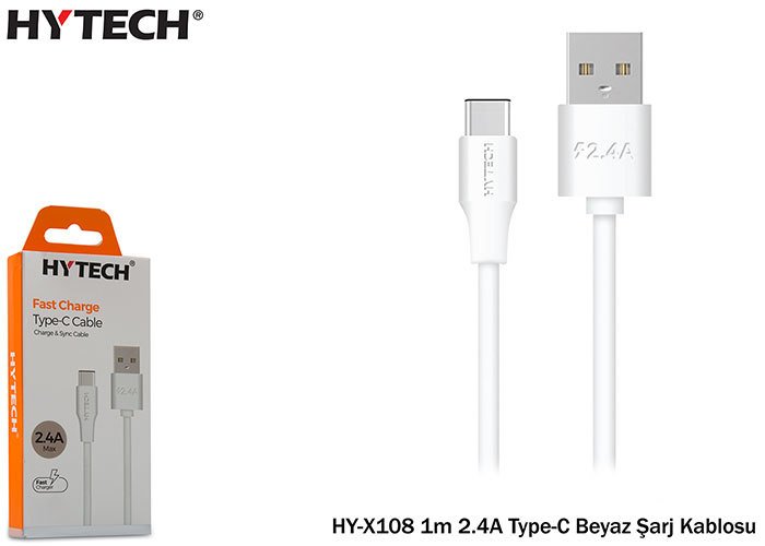 Hytech HY-X83 1m 2A Micro Usb Beyaz Şarj Kablosu