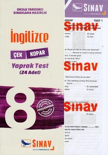 Sınav Yayınları 8. Sınıf İngilizce Çek Kopart Yaprak Test