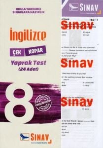 Sınav Yayınları 8. Sınıf İngilizce Çek Kopart Yaprak Test
