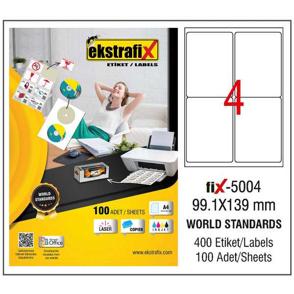 Ekstrafix Laser Etiket 99.1x139