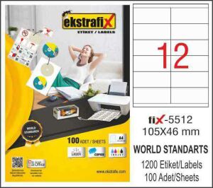 Ekstrafix Laser Etiket 105 X 46 mm