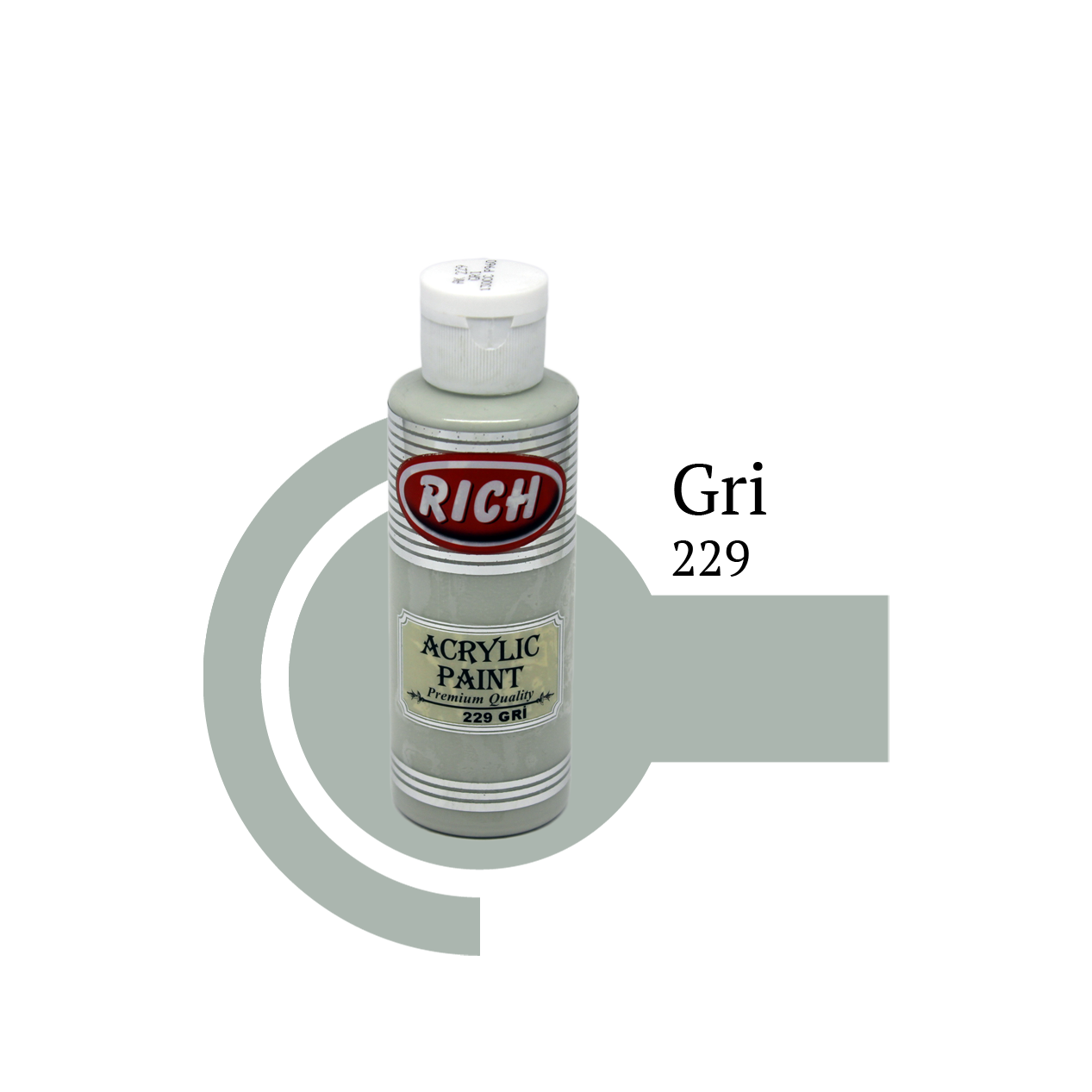 Rich Akrilik Boya 120 cc - Gri