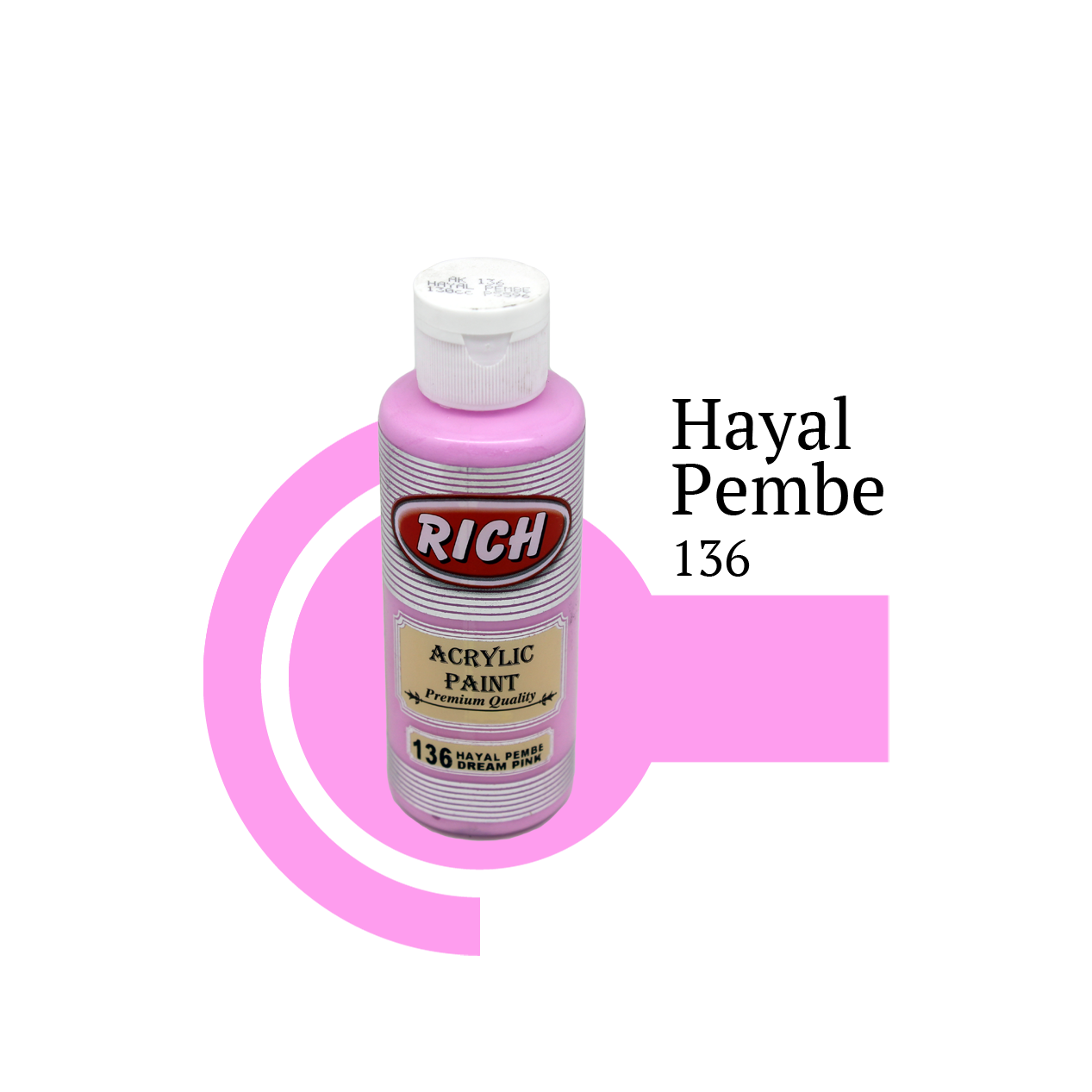 Rich Akrilik Boya 120 cc - Hayal Pembe