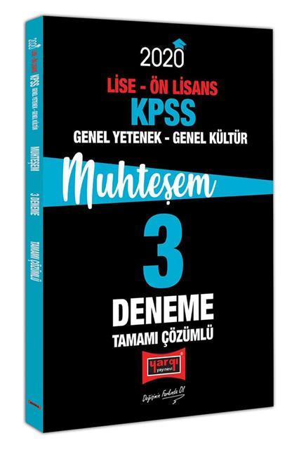 Yargı KPSS Lise - Önlisans 3'lü Deneme Seti Tamamı Çözümlü