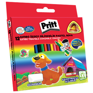 Pritt Pastel Boya Jumbo Silinebilir Üçgen 12'li