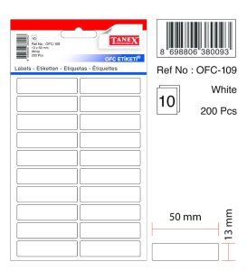 Tanex Ofis Etiketi Ofc-109 13x50 MM Beyaz