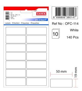 Tanex Ofis Etiketi Ofc-114 19x50 MM Beyaz