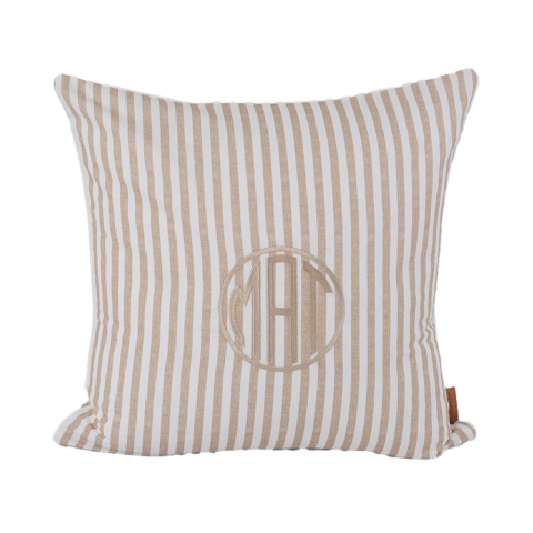 Linen Stripes Kışiye Özel Nakışlı Kırlent