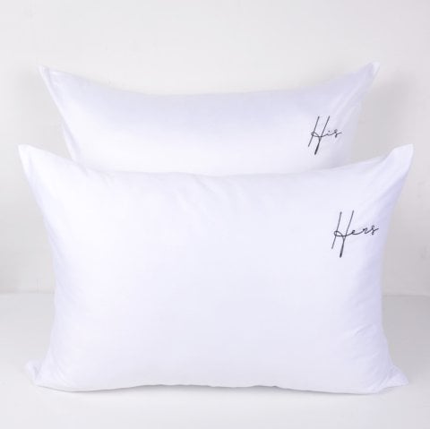 HIS HERS Nakışlı Yastık Kılıfı