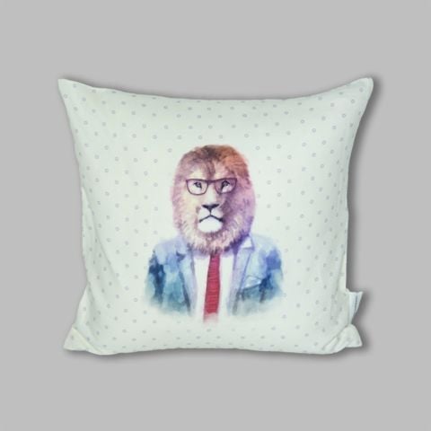 Dijital Hipster Lion Kırlent