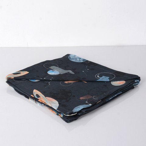 Galaxy Cat Müslin Çok Amaçlı Örtü