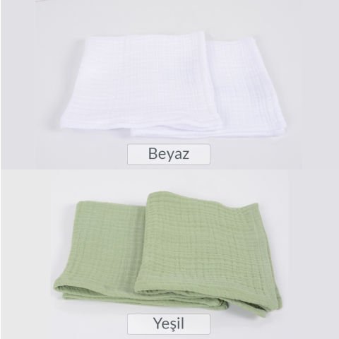 Seçmeli 2 Adet 35x35*2 Müslin Ağız Bezi