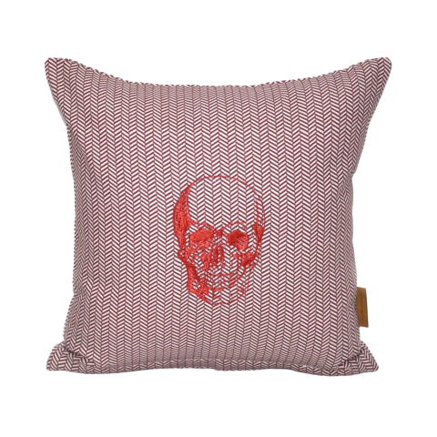 Chevron Skull Nakışlı Kırlent