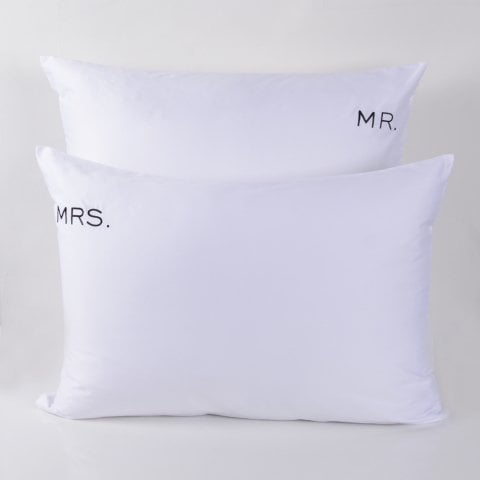 MR. MRS. Nakışlı Yastık Kılıfı