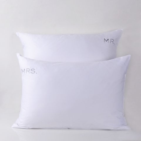MR. MRS. Nakışlı Yastık Kılıfı