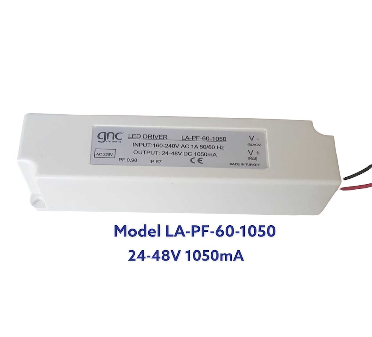 LA-PF-60-1050 60W 1050mA Sabit Akım LED Sürücüsü