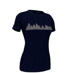 Woolnat Merino Ağaç Baskılı Kısa Kol Kadın Tshirt