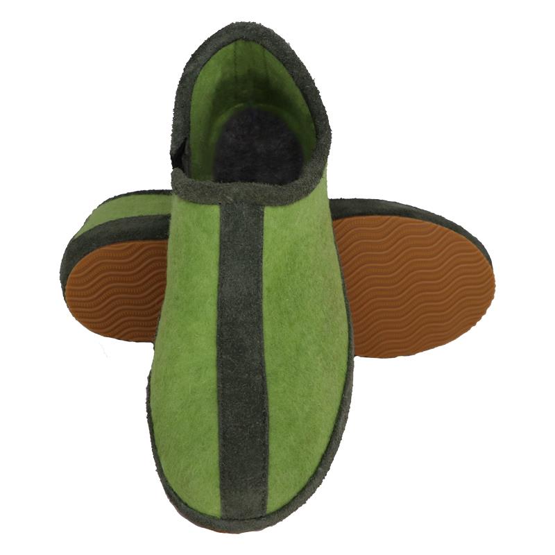 Woolnat Merino Yün Yeşil Çocuk Keçe Ayakkabı