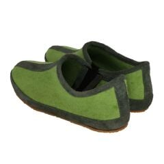 Woolnat Merino Wool Green Kid's Felt Shoes 