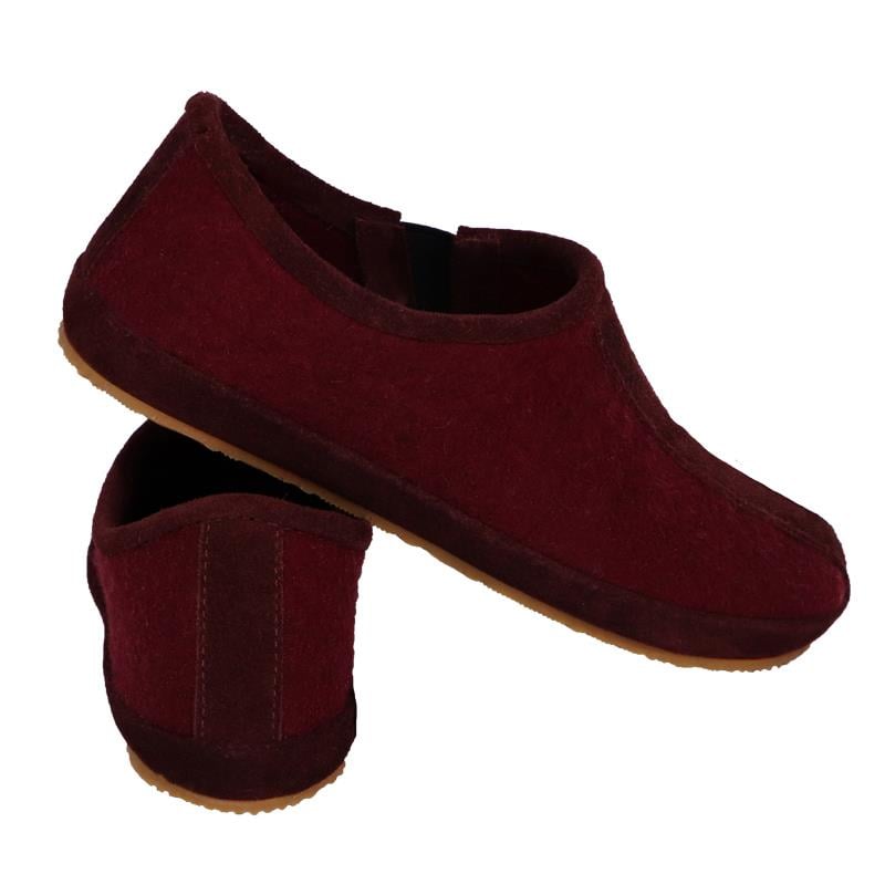 Woolnat Merino Wool Burgundy Kid's Felt Shoes
