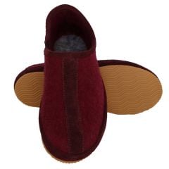 Woolnat Merino Yün Bordo Çocuk Keçe Ayakkabı