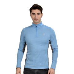 Woolnat Merino Wool Turtleneck Zipper Long Sleeve Men's T-shirt