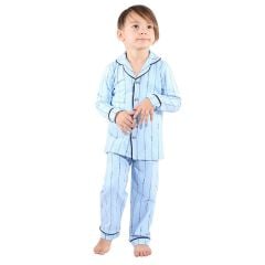 Woolnat Çizgili Pamuklu Erkek Çocuk Pijama Takımı