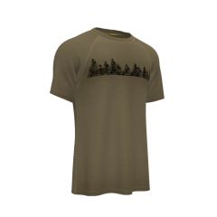 Woolnat Merino Wool Tree Printed Short Sleeve Men's T-shirt