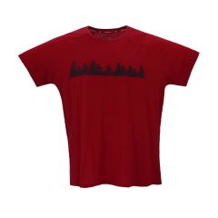 Woolnat Merino Wool Tree Printed Short Sleeve Men's T-shirt