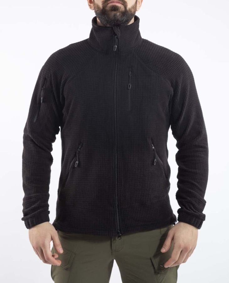 Taktik Outdoor Erkek Petek Polar Sweatshirt Tüylenmez siyah