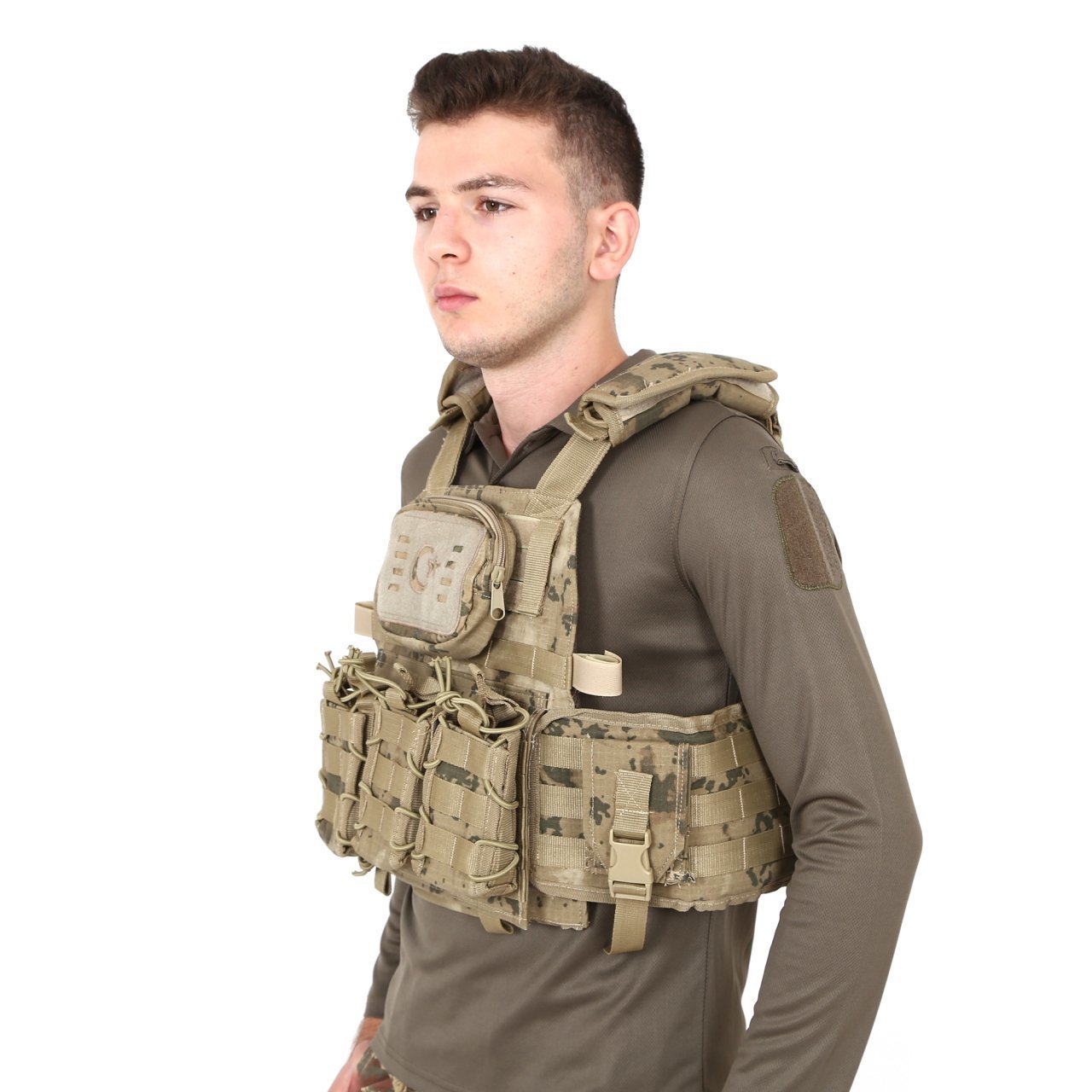 Tactical Balistik Plaka Takılabilen Açık Cepli Jandarma Kamuflaj Hücum Yeleği