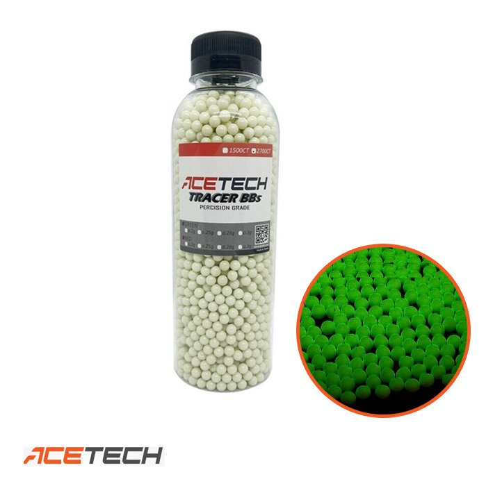 ACETECH Airsoft Tracer BB (Yeşil) 0.2g/6mm /2700 adet (Kapaklı Şişe)