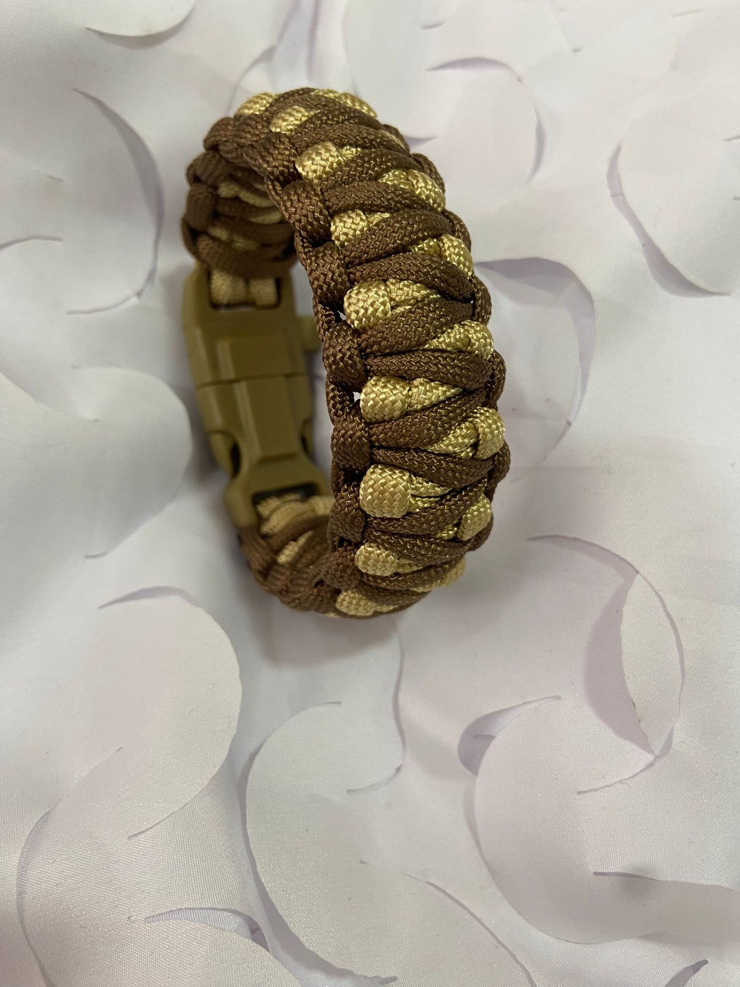 PARACORD BİLEKLİK ÇİFT KATMANLI KAHVE BEJ